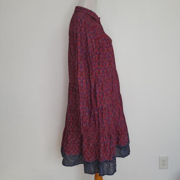 NEW Anthropologie Diyana Tiered Tunic Dress Voluminous Floral Women Medium - Picture 3 of 13